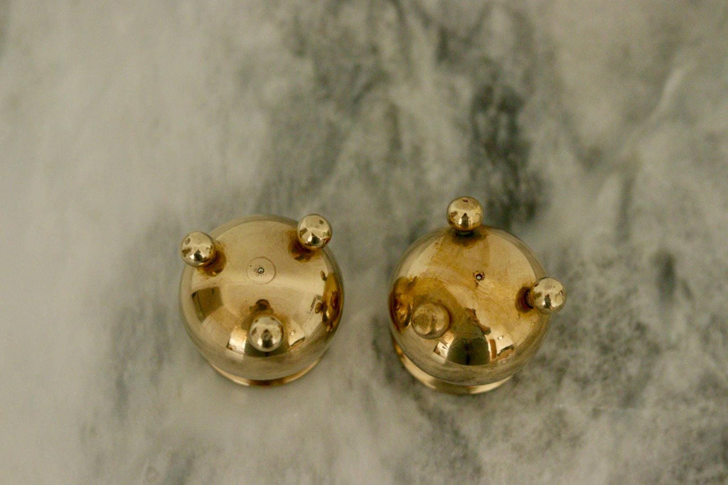 Pair of Mid-Century Swedish Brass Candle Holders