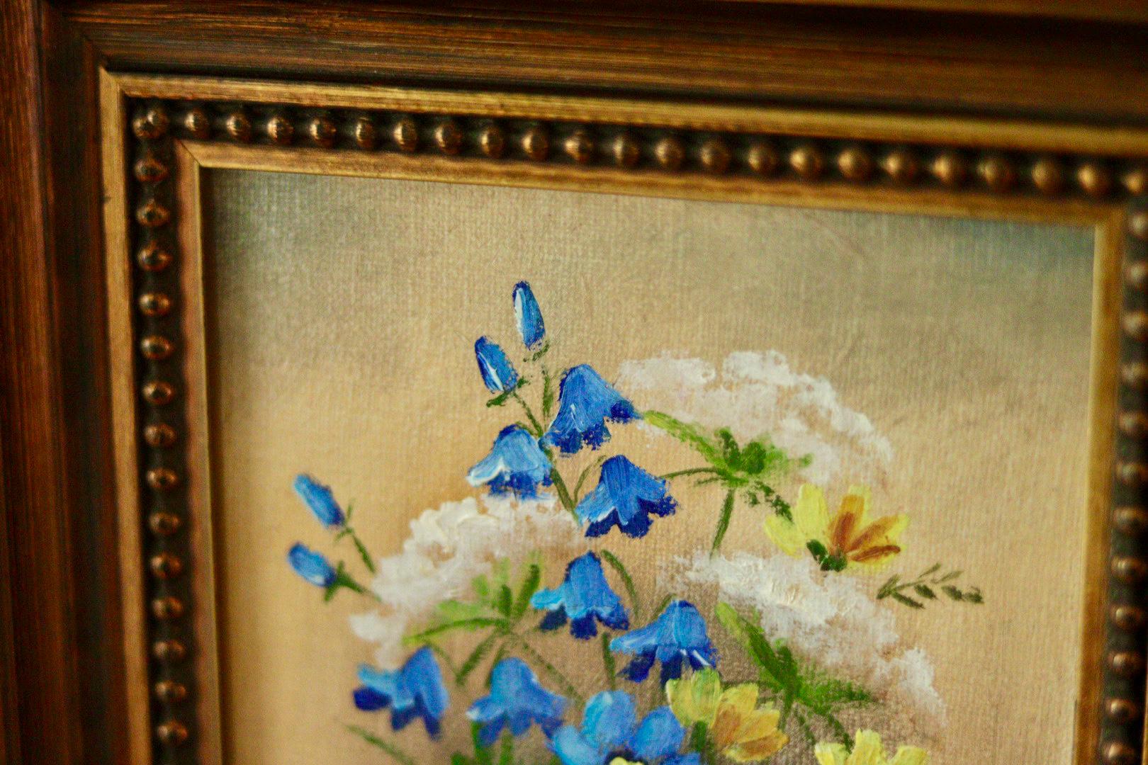Original Swedish Vintage Panel Painting – “Wildflower”