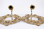 Pair of Antique French Brass Sconces with Mirror