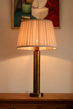 Tall Swedish Brass Bobbin lamps by Bergboms