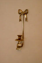 Large Vintage Brass Bow Sconce
