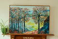 Original Swedish Vintage Oil on Canvas – "Autumn Trees"