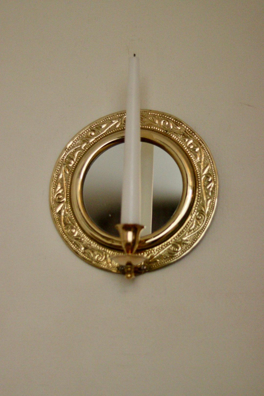 Vintage Brass Sconce with Mirror