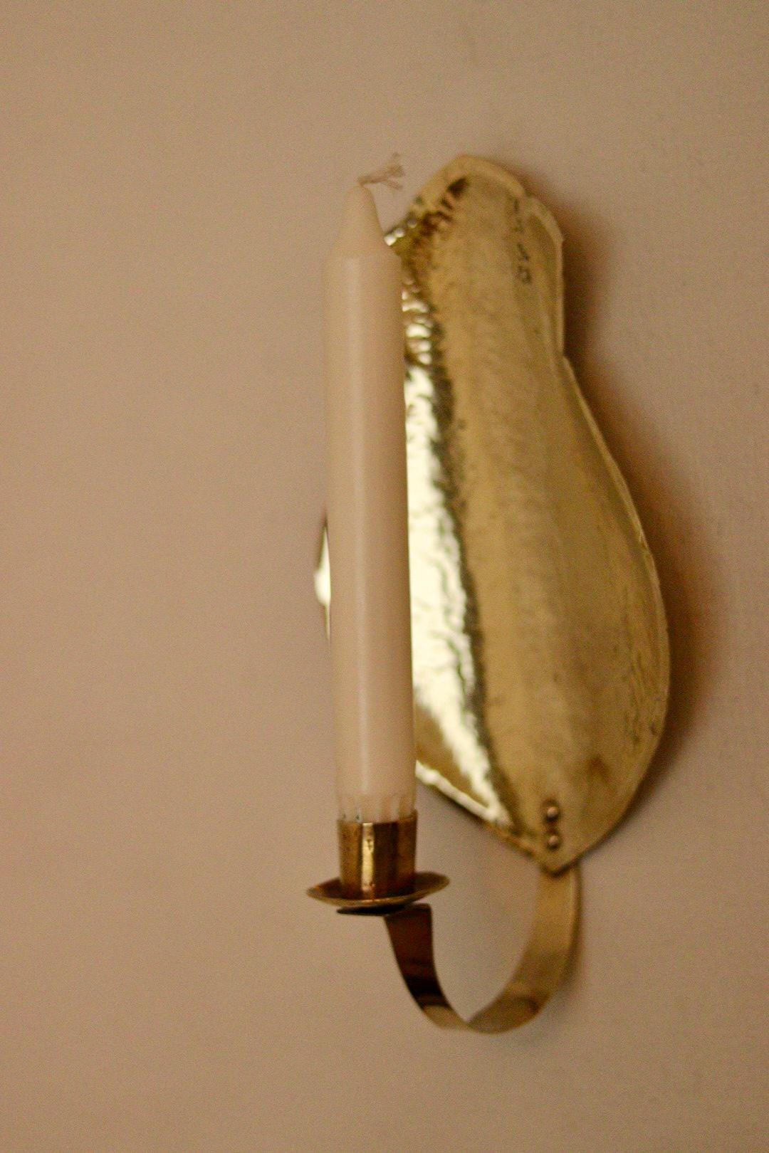 Pair of Mid Century Swedish Brass Sconces