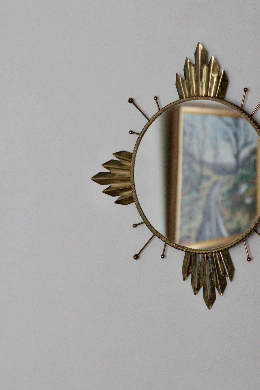 Vintage Sun Burst Wall Mirror