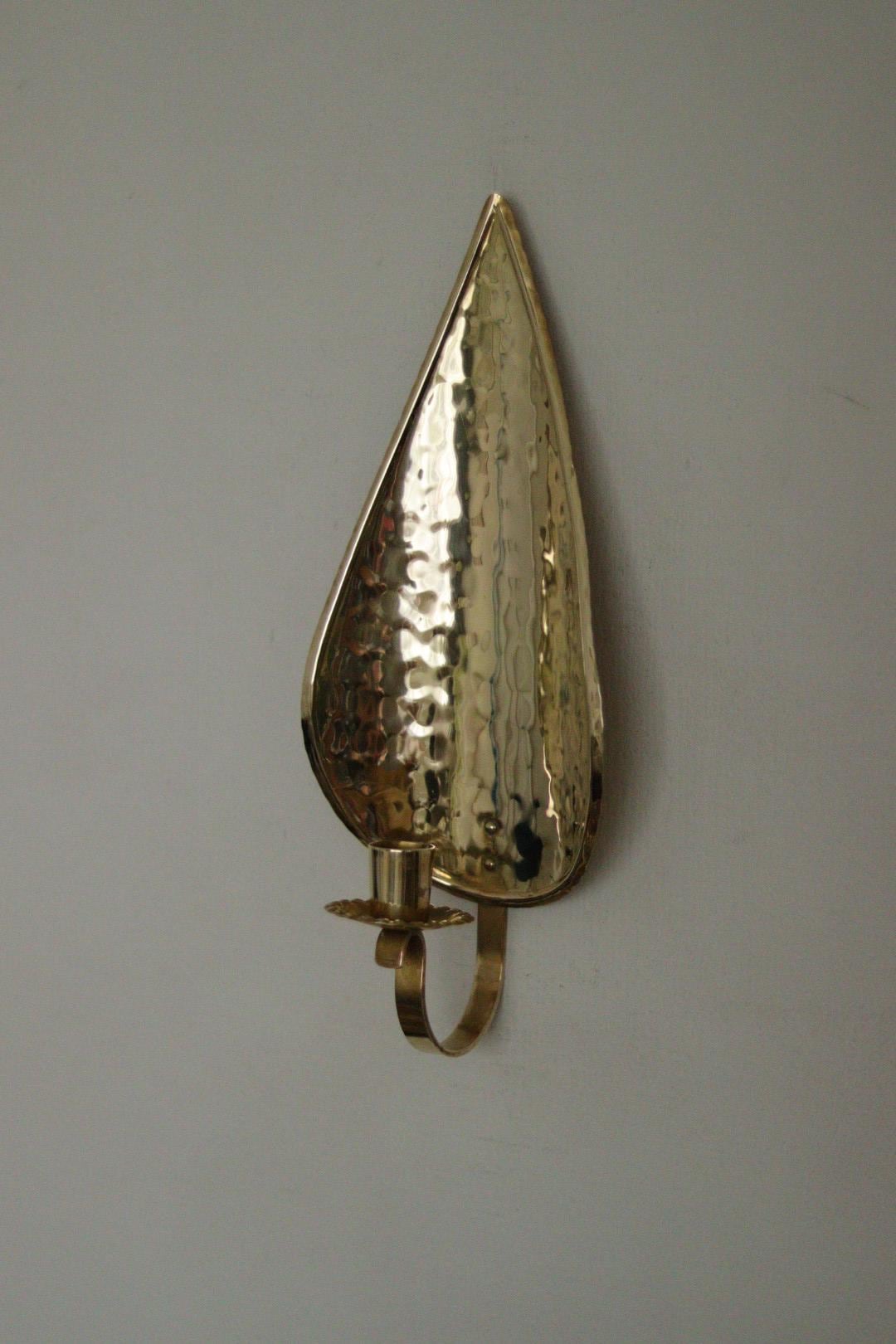 SINGLE Mid Century Swedish Brass Sconce