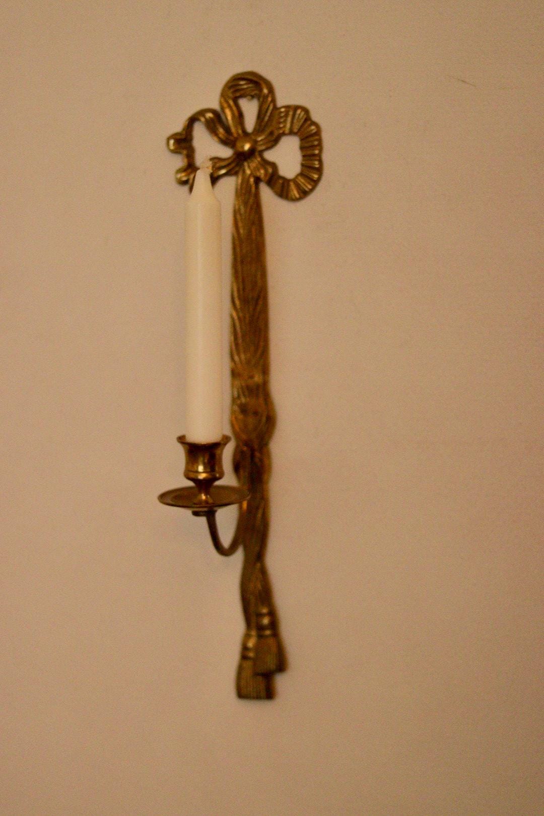 Pair Of Mid Century French Brass Bow Sconces