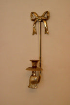 Large Vintage Brass Bow Sconce