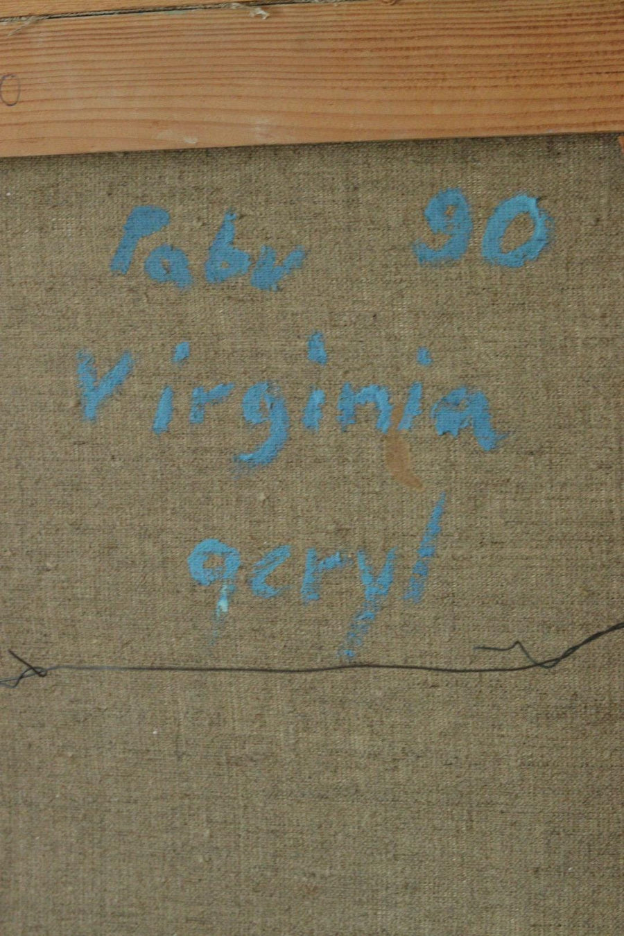Mid-Century Original Swedish Oil on Canvas "Virginia" by Pabu