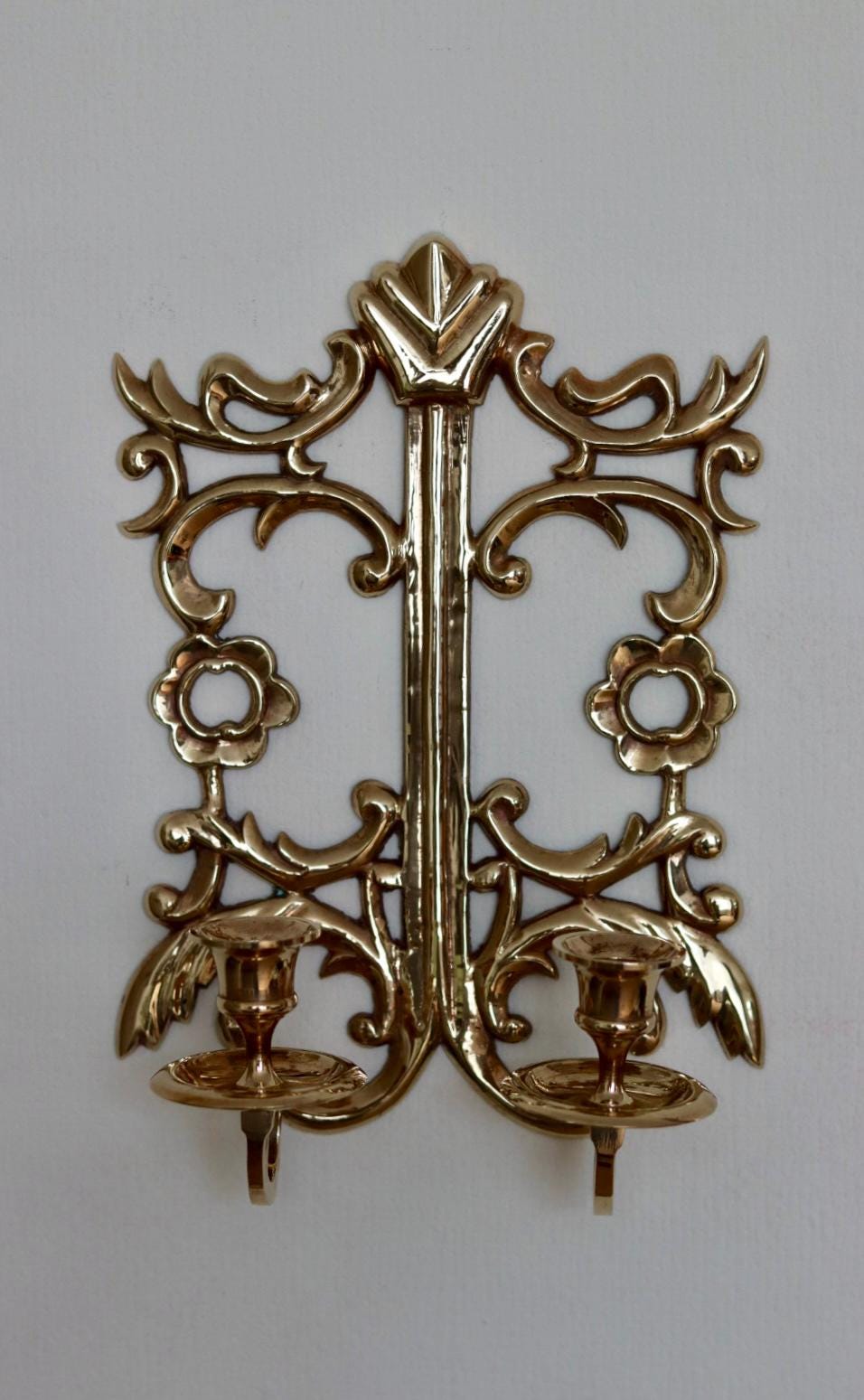 Single Mid Century Swedish Brass Sconce