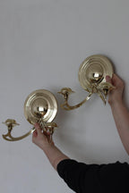 Pair Of Mid Century Swedish Brass Sconces