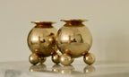 Pair of Mid-Century Swedish Brass Candle Holders