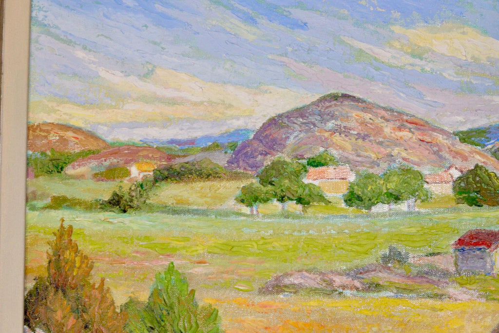 Mid-Century Original Swedish Oil on Canvas "Landscape "