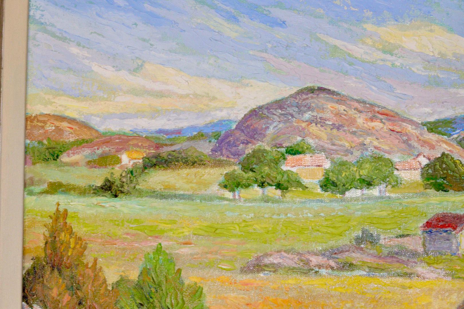 Mid-Century Original Swedish Oil on Canvas "Landscape "