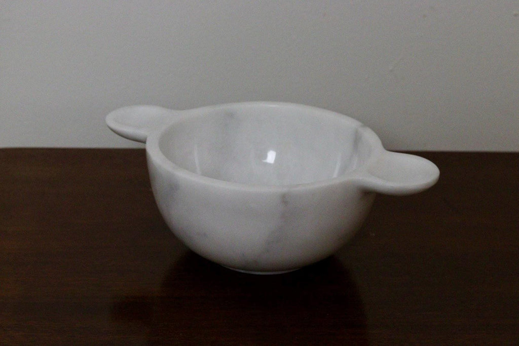 Gabriella – White Natural Marble Bowl with handles  | L 32cm W 20cm H 10cm