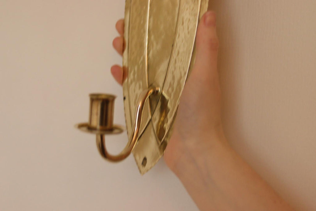Pair of Mid-Century Swedish Brass Sconces