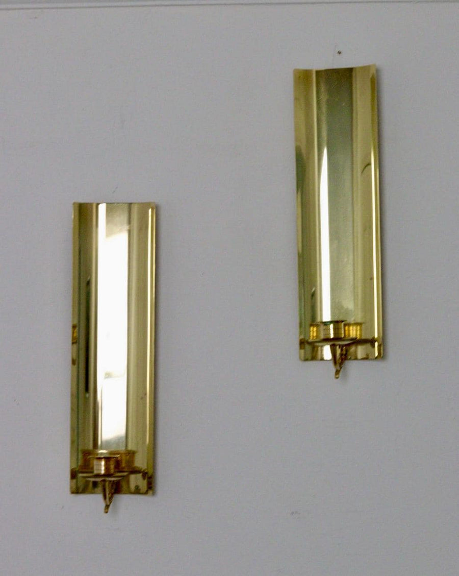 A Pair of Mid Century Swedish Brass Sconces by EKLOFS
