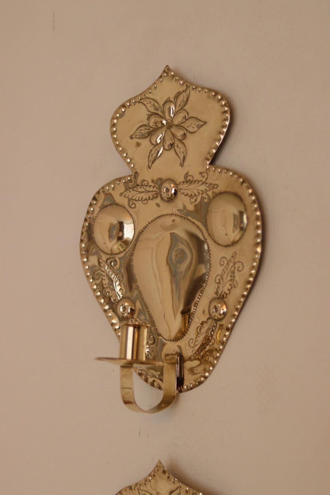 Pair of Mid-Century Swedish Brass Sconces