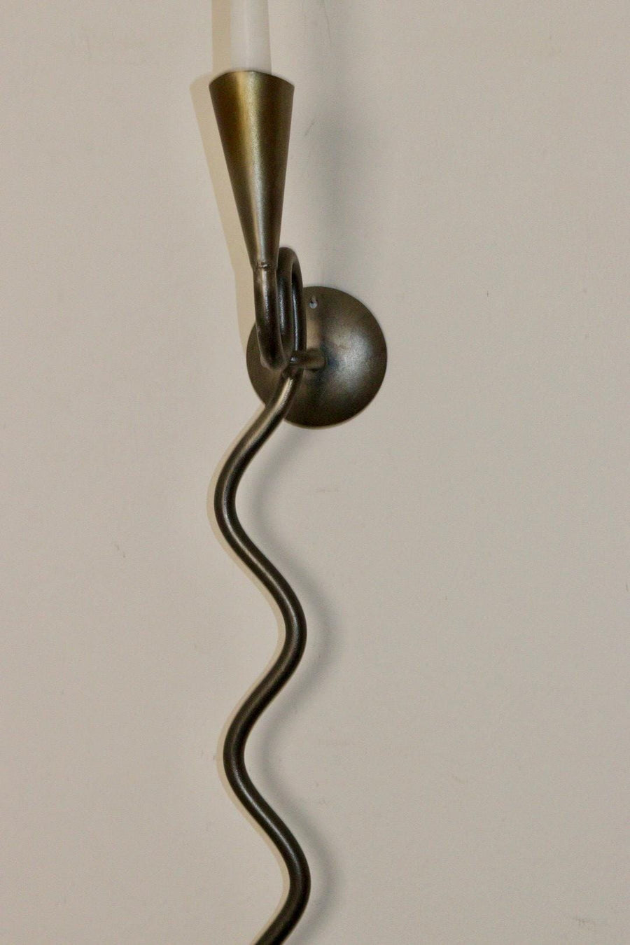 Pair of Mid-Century-Swedish Sconces with Gun Metal Silver Grey Coating