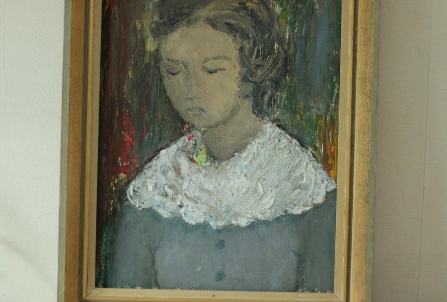 Original Swedish Mid Century Oil on Panel –Portrait of a Woman