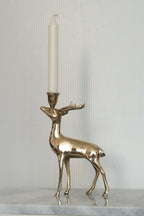 Vintage Brass Stag Candlestick holder