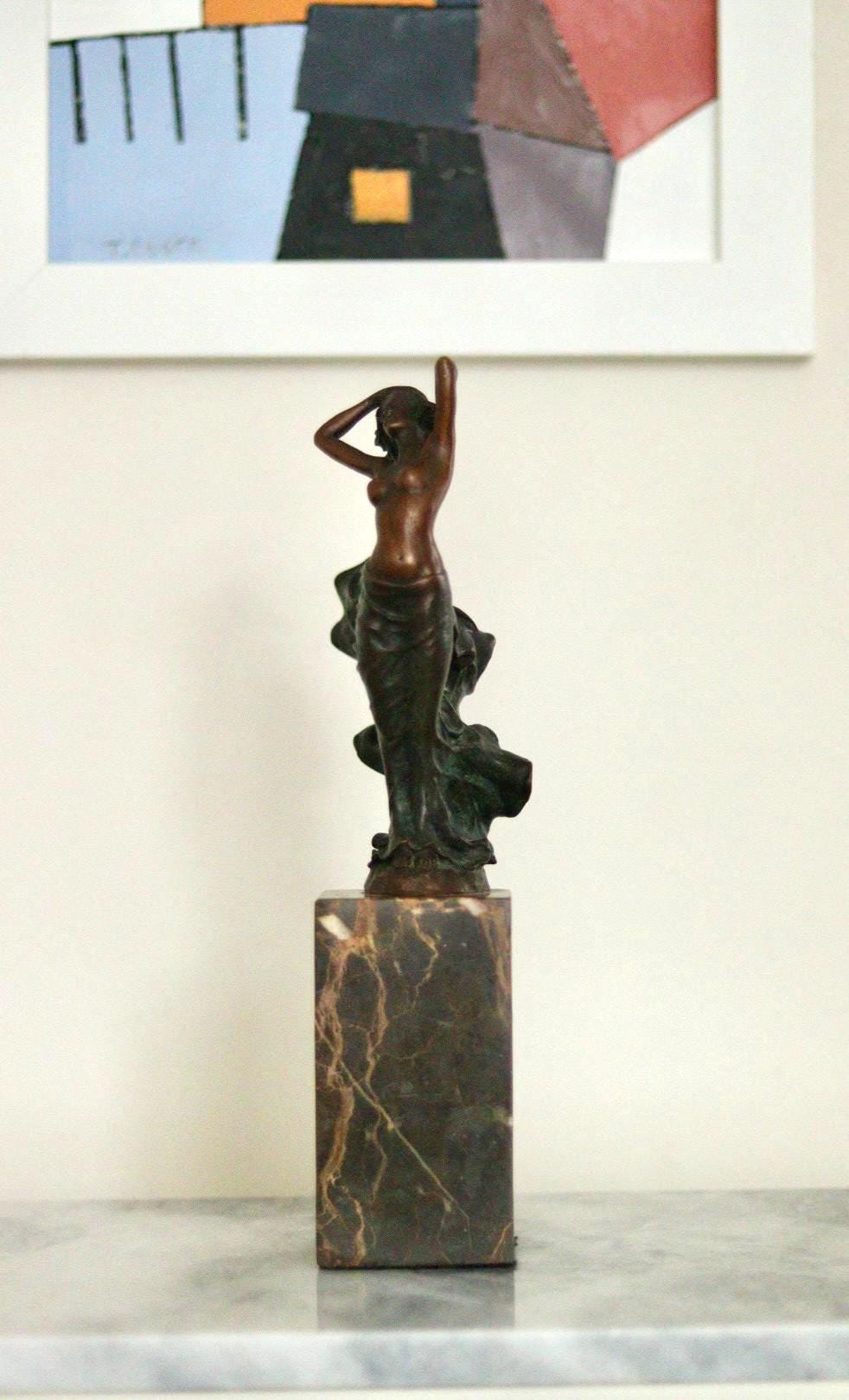 Vintage Bronze Sculpture of Nude Female by JB Deposee, Paris, France
