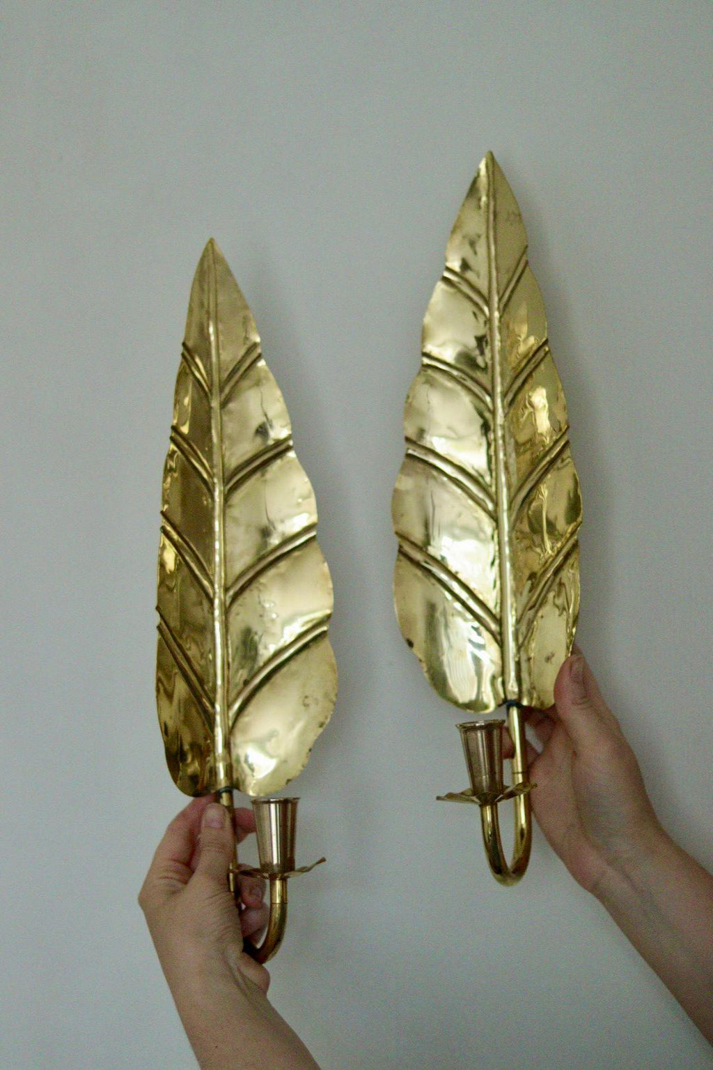 Pair of Mid Century Swedish Brass Sconces