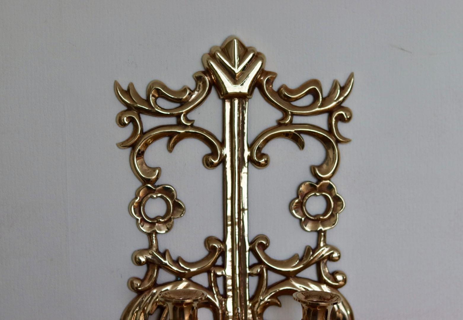 Single Mid Century Swedish Brass Sconce
