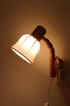 Pair of Vintage Wall Lamps by Solbackens Svarveri, Sweden, 1970s - Pine Wood