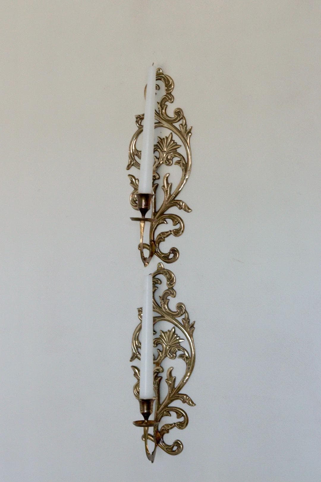Pair of Mid-Century Brass Swedish Sconces