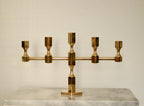 Swedish Brass Five Arm Candelabra By Gusum