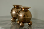Pair of Mid-Century Swedish Brass Candle Holders