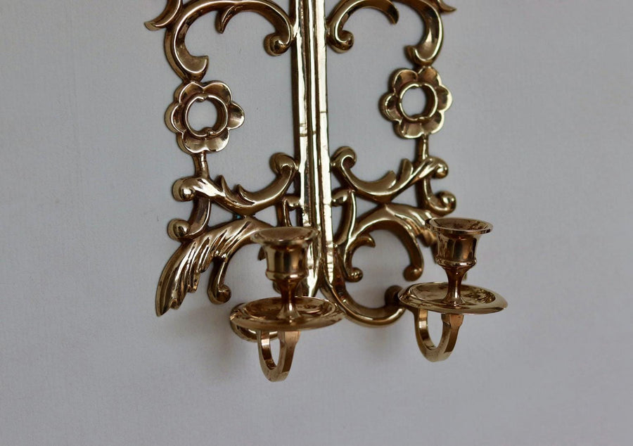 Single Mid Century Swedish Brass Sconce