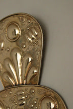 Pair of Large  Mid Century Swedish  Brass Baroque Sconces with double arm Design