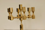Vintage Seven -Arm Swedish Brass Candelabra by Gusum circa 1978