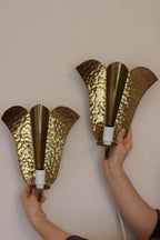 Pair of Swedish Mid-century Brass Electric Sconces