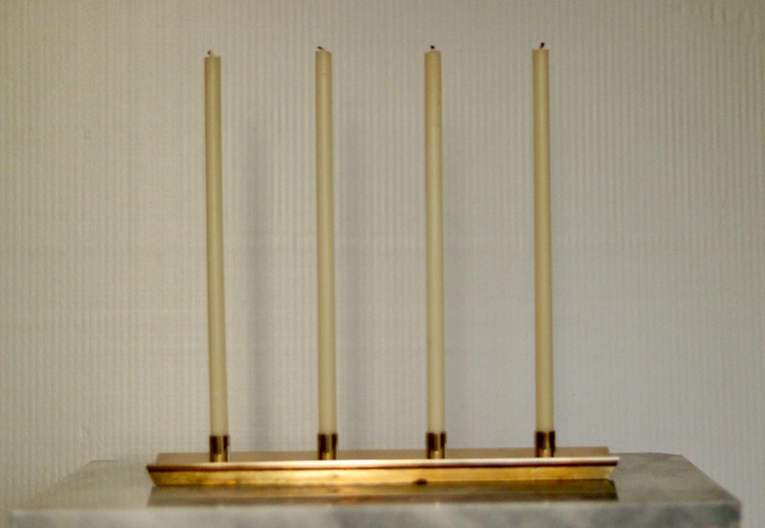Mid-Century Swedish Brass Candelabra by Pierre Forsell for Skultuna