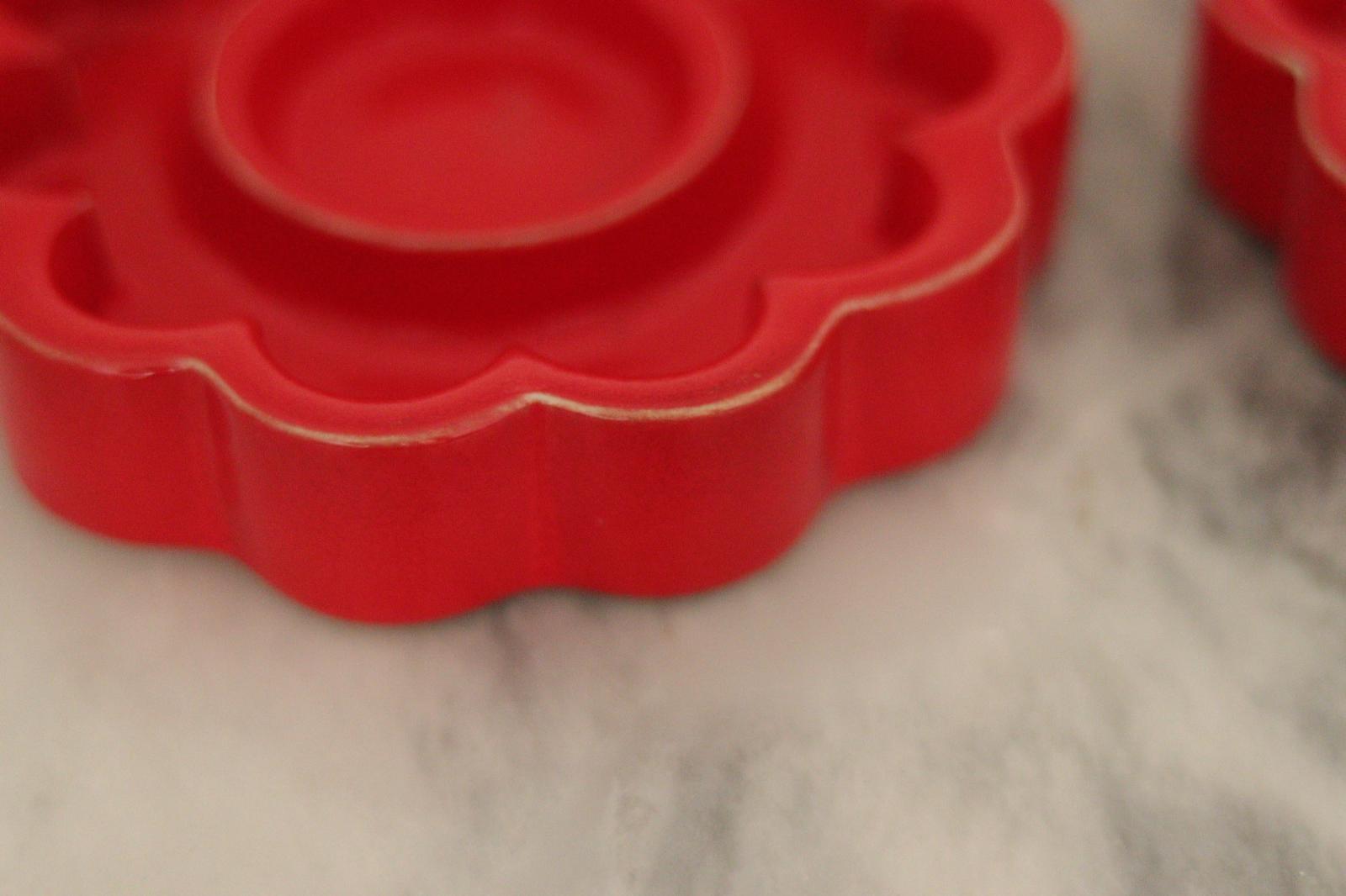 Pair of Red Swedish candle holder designed by Gustavsberg