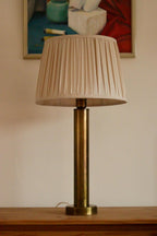 Tall Swedish Brass Bobbin lamps by Bergboms