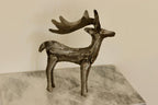 Pair of Swedish Pewter/Metal Reindeer Sculpture