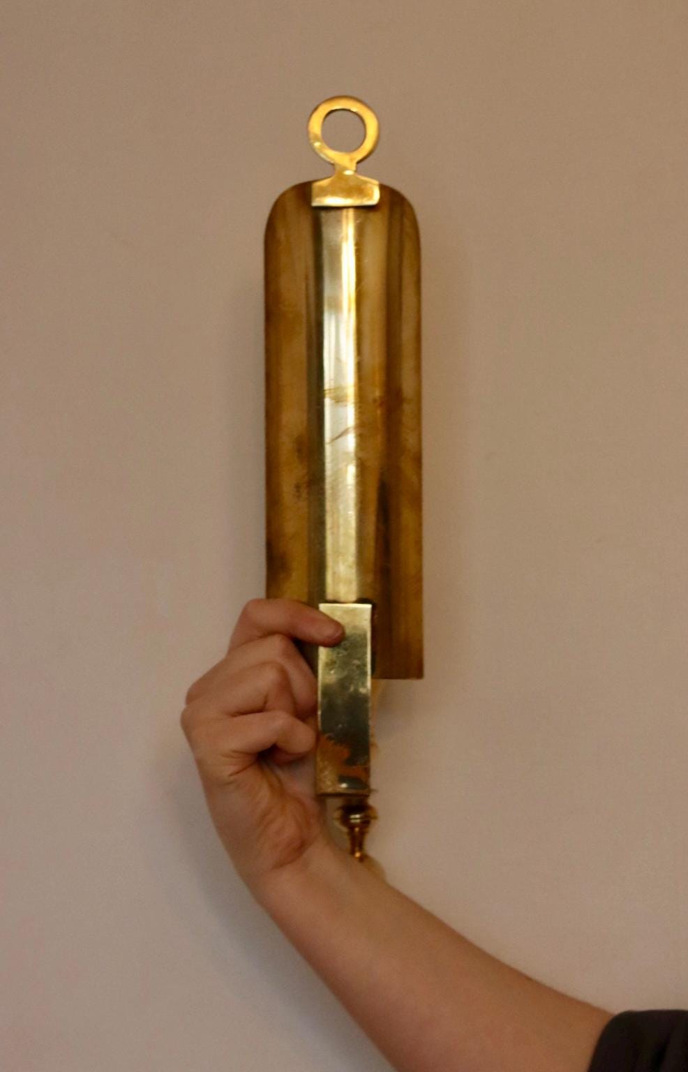 Pair of Mid-Century Swedish Brass Sconces