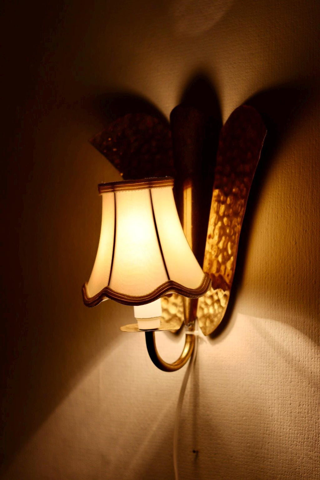 Pair of Swedish Mid-century Brass Electric Sconces