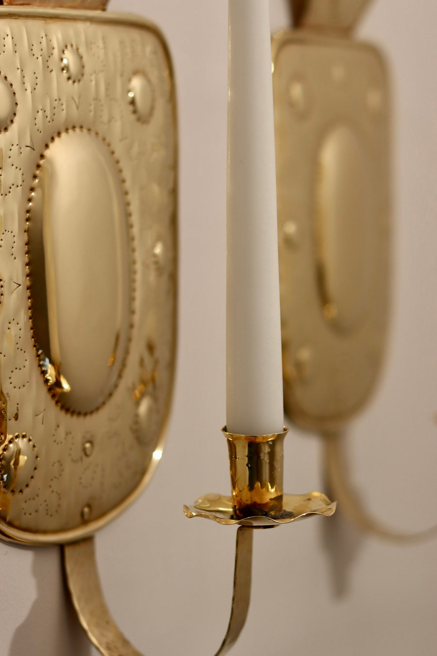 Pair of Mid-Century Swedish Brass Sconce
