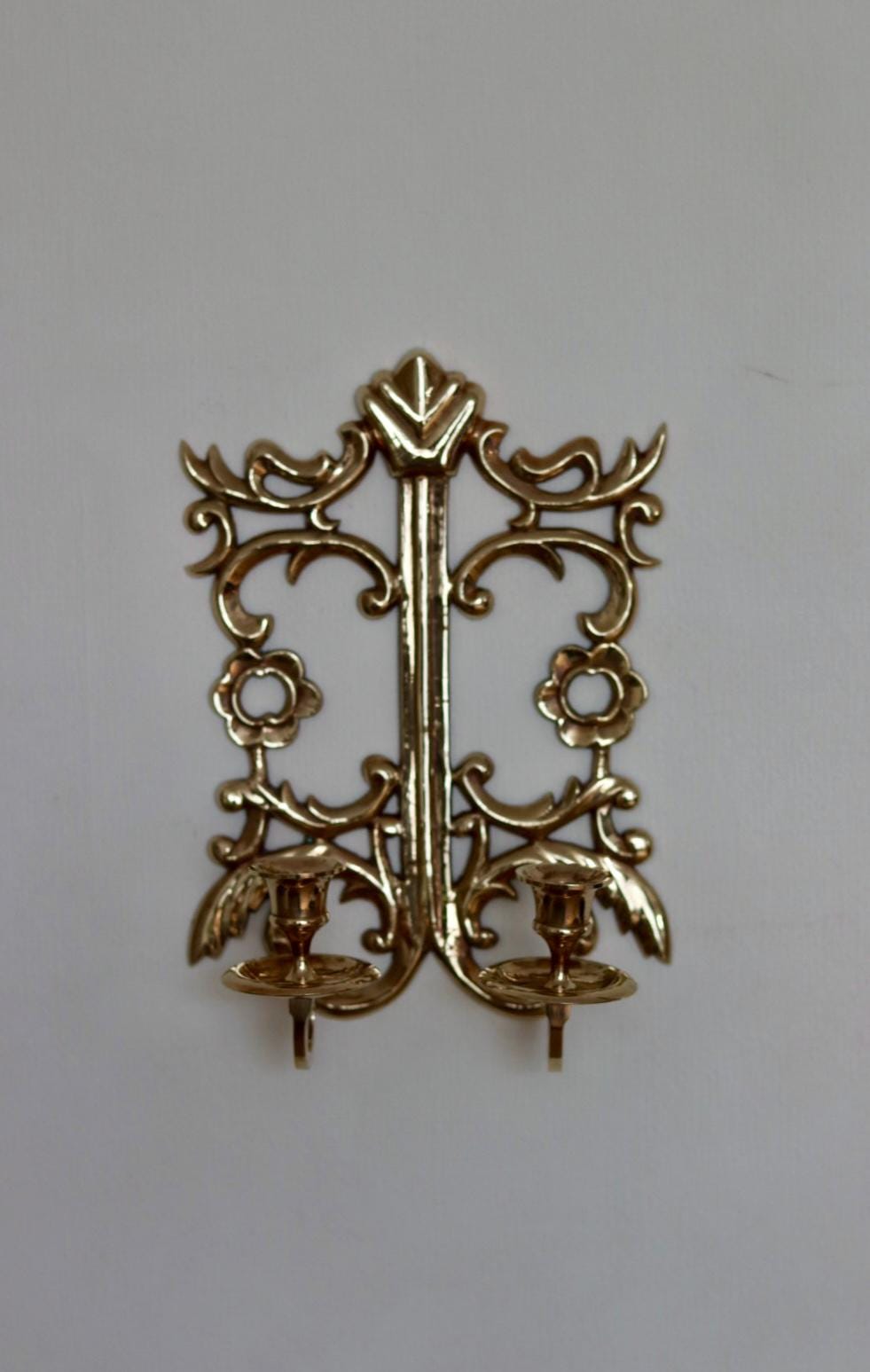 Single Mid Century Swedish Brass Sconce