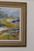 Mid-Century Original Swedish Oil on Panel "Landscape" Vintage & Framed