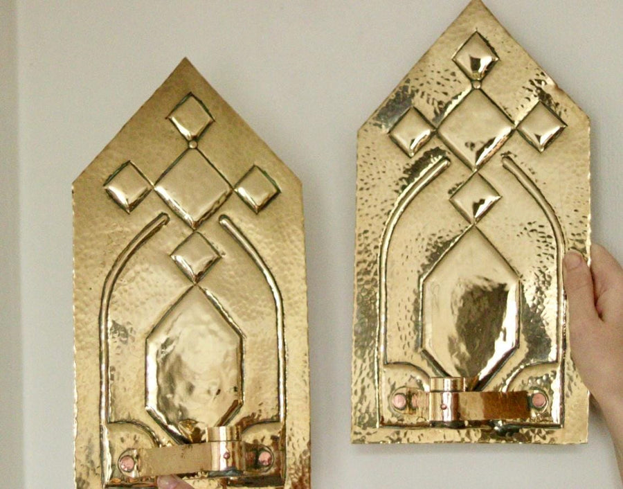 Pair Of Mid Century Swedish Brass Sconces