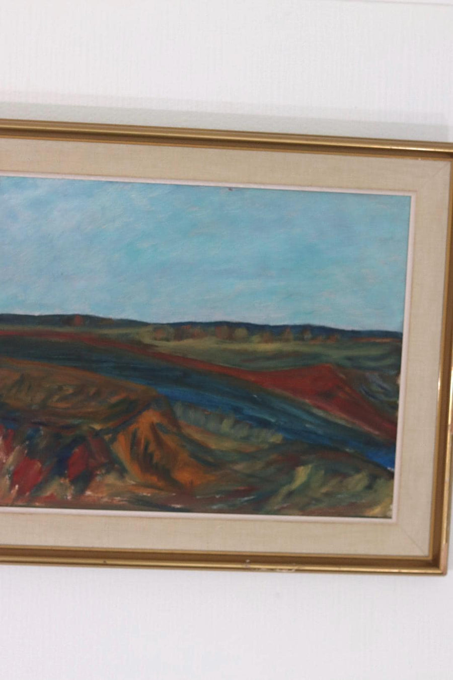 Original Mid Century Swedish Oil on Panel – “Bold Landscape”