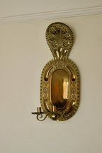 X-Large Mid-Century Swedish Brass Baroque Sconce with Double Arm Design