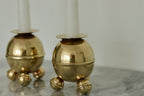 Pair of Mid-Century Swedish Brass Candle Holders