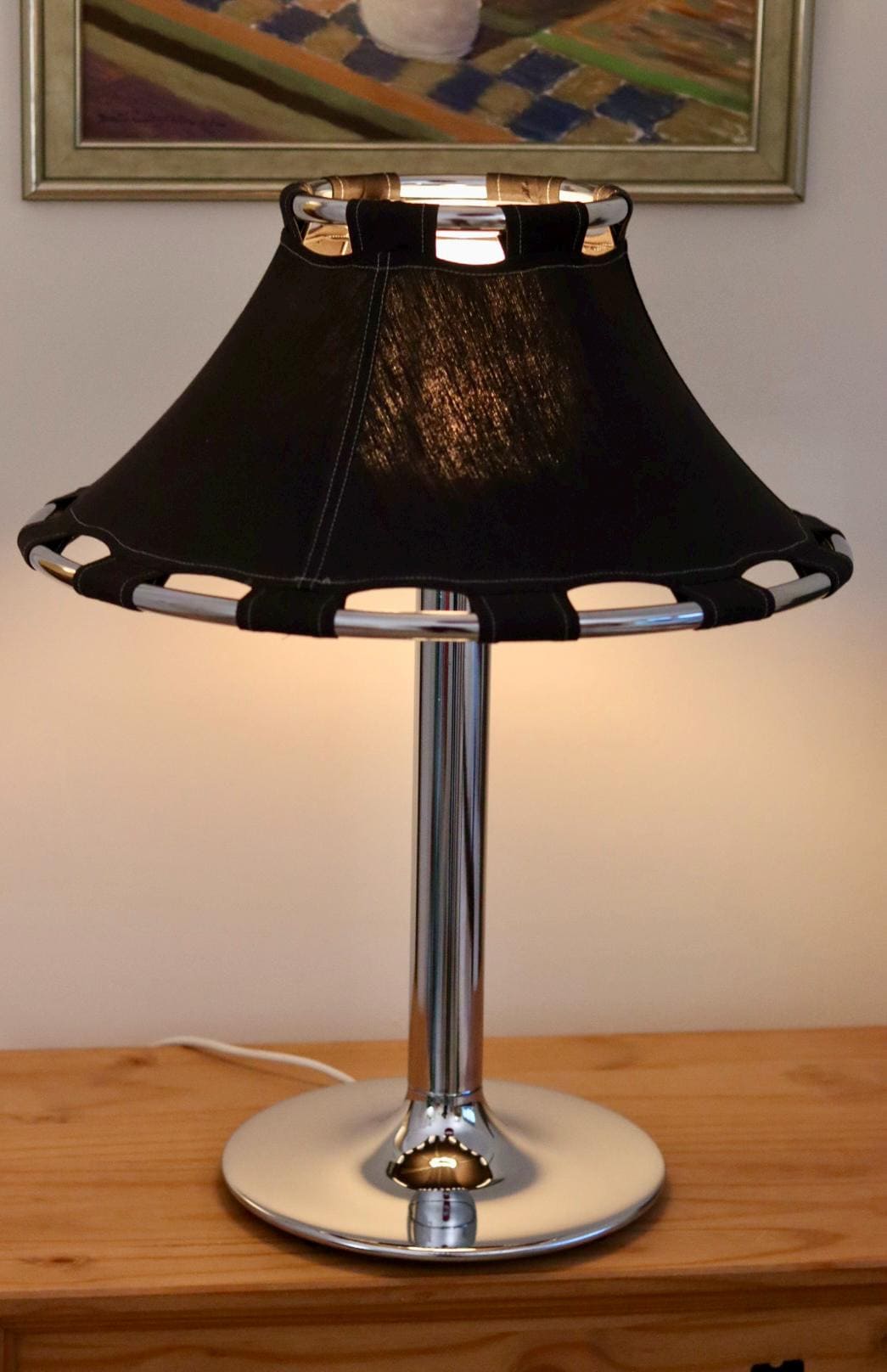 Chrome Table Lamp by Anna Ehrner for Ateljé Lyktan, 1970s